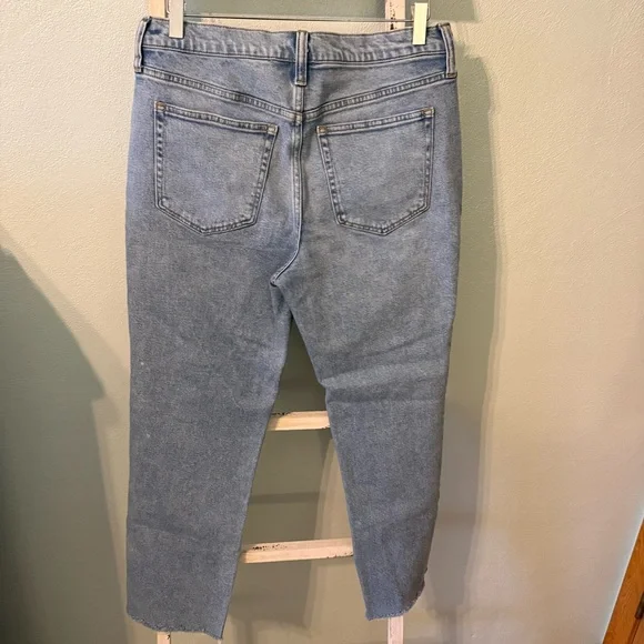 J. Crew Essential Straight Women's Jeans Light Size 30 Frayed Hem High Rise - Picture 7 of 11